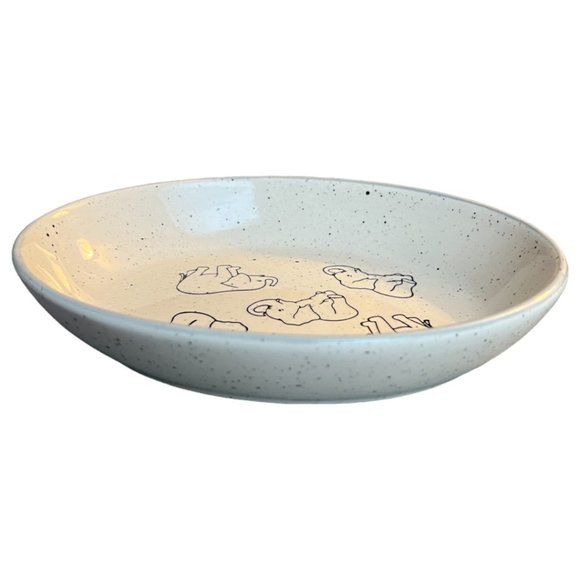 MERITAGE Speckled Elephant Oval Serving Dish Au Gratin Bowl Stoneware 8" x 6" - Picture 2 of 7